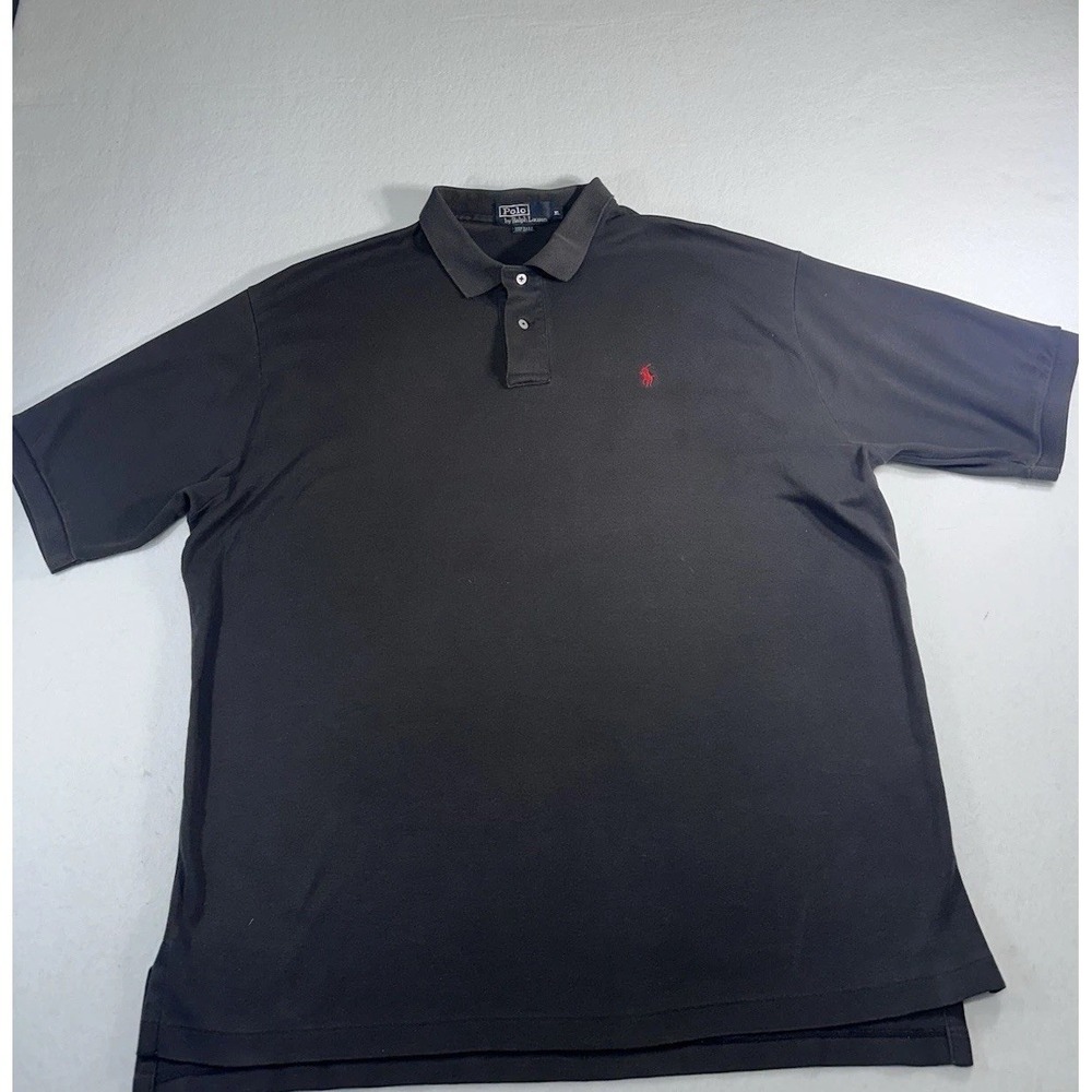 Vintage Polo Ralph Lauren Men's XL Black Polo Shirt Made in USA 100% Cotton